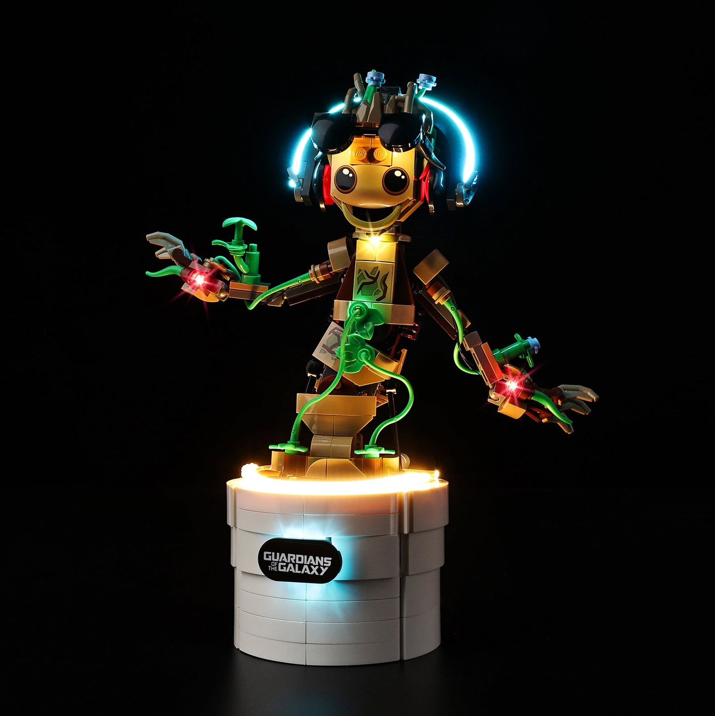 Light Kit For LEGO Dancing Groot 76297 - 76297-Dancing-Groot-1-on (lights on)