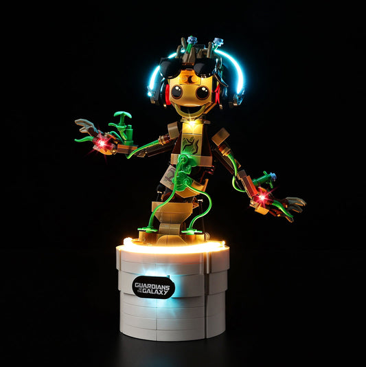 Light Kit For LEGO Dancing Groot 76297 - 76297-Dancing-Groot-1-on (lights on)
