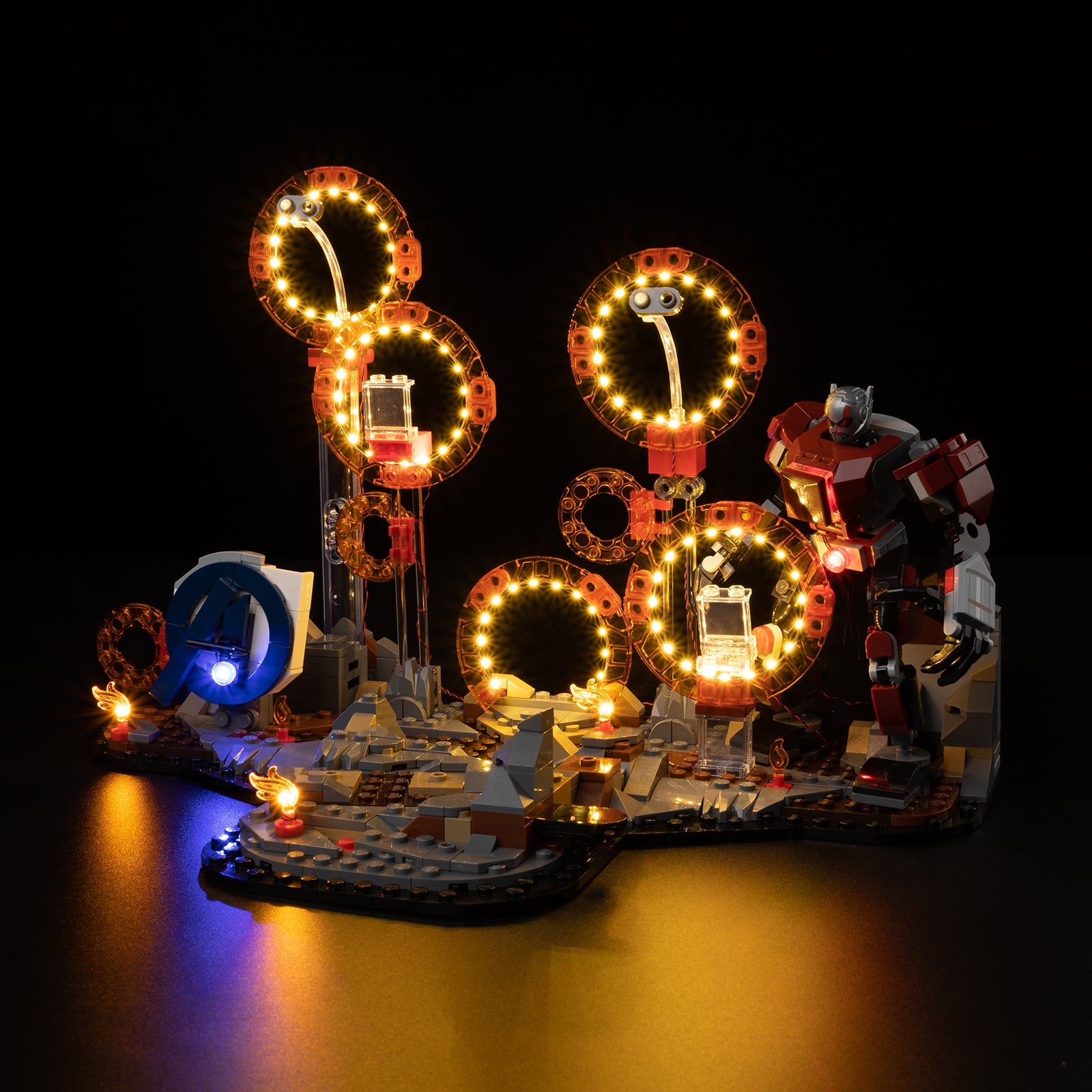 Light Kit For LEGO Avengers: Endgame Final Battle 76323 - 76323-Avengers Endgame Final Battle-1-on (lights on)
