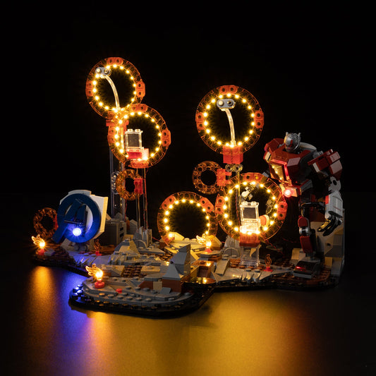 Light Kit For LEGO Avengers: Endgame Final Battle 76323 - 76323-Avengers Endgame Final Battle-1-on (lights on)