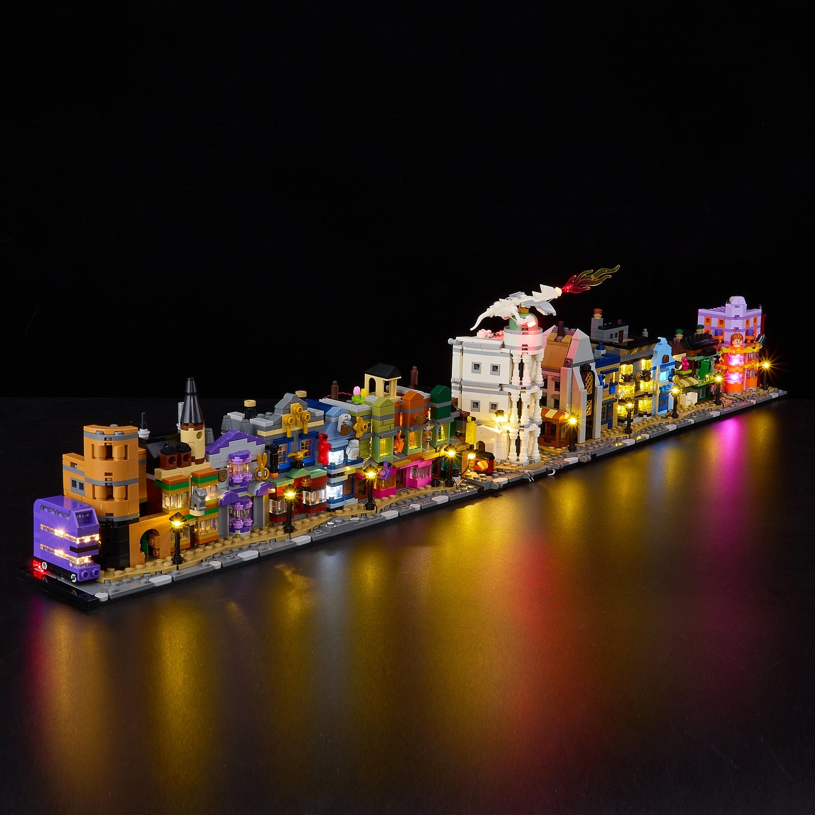 Light Kit For LEGO Diagon Alley: Wizarding Shops 76444 - 76444-Diagon Alley Wizarding Shops-4-on