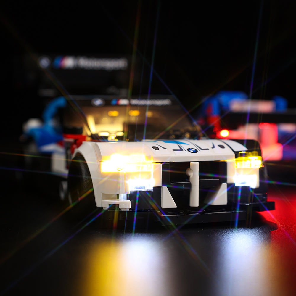 BMW M4 GT3 and BMW M Hybrid V8 Race Cars 76922 - close-up of headlight and front detail