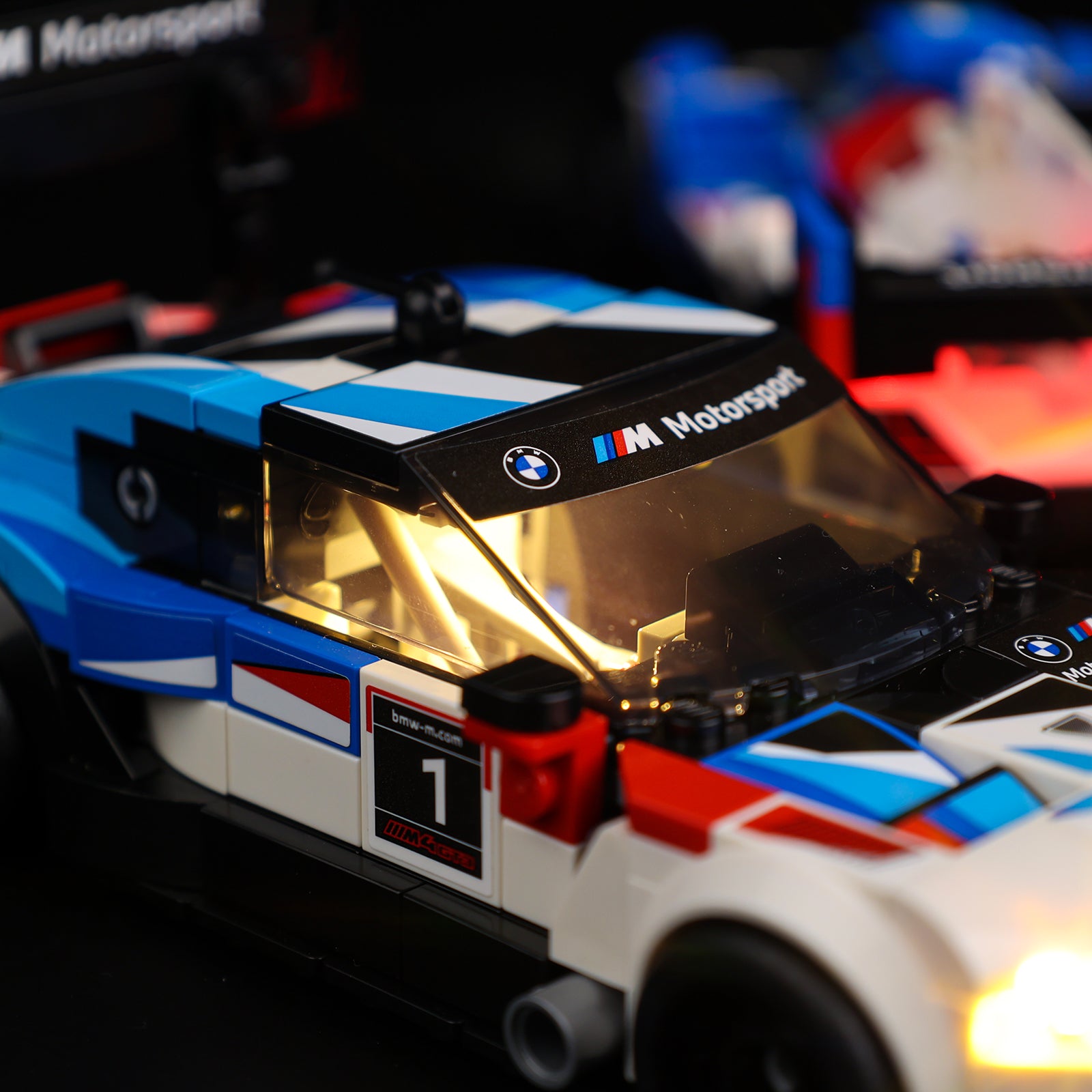BMW M4 GT3 and BMW M Hybrid V8 Race Cars 76922 - close-up of cockpit and interior glow