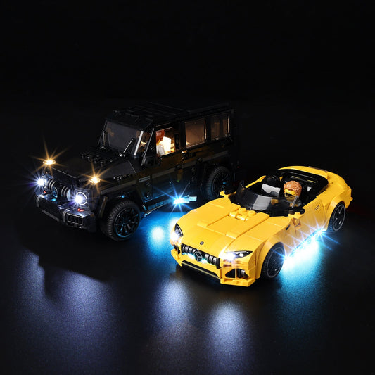 Light Kit For LEGO Mercedes-AMG G 63 and Mercedes-AMG SL 63 76924 - 76924-Mercedes-AMG-G-63-and-Mercedes-AMG-SL-63-Mercedes-AMG-G-63-and-Mercedes-AMG-SL-63-Mercedes-AMG-G-63-and-Mercedes-AMG-SL-63-Mercedes-AMG-G-63-and-Mercedes-AMG-SL-63-Mercedes-AMG-G-63-and-Mercedes-AMG-SL-63-1-on (lights on)