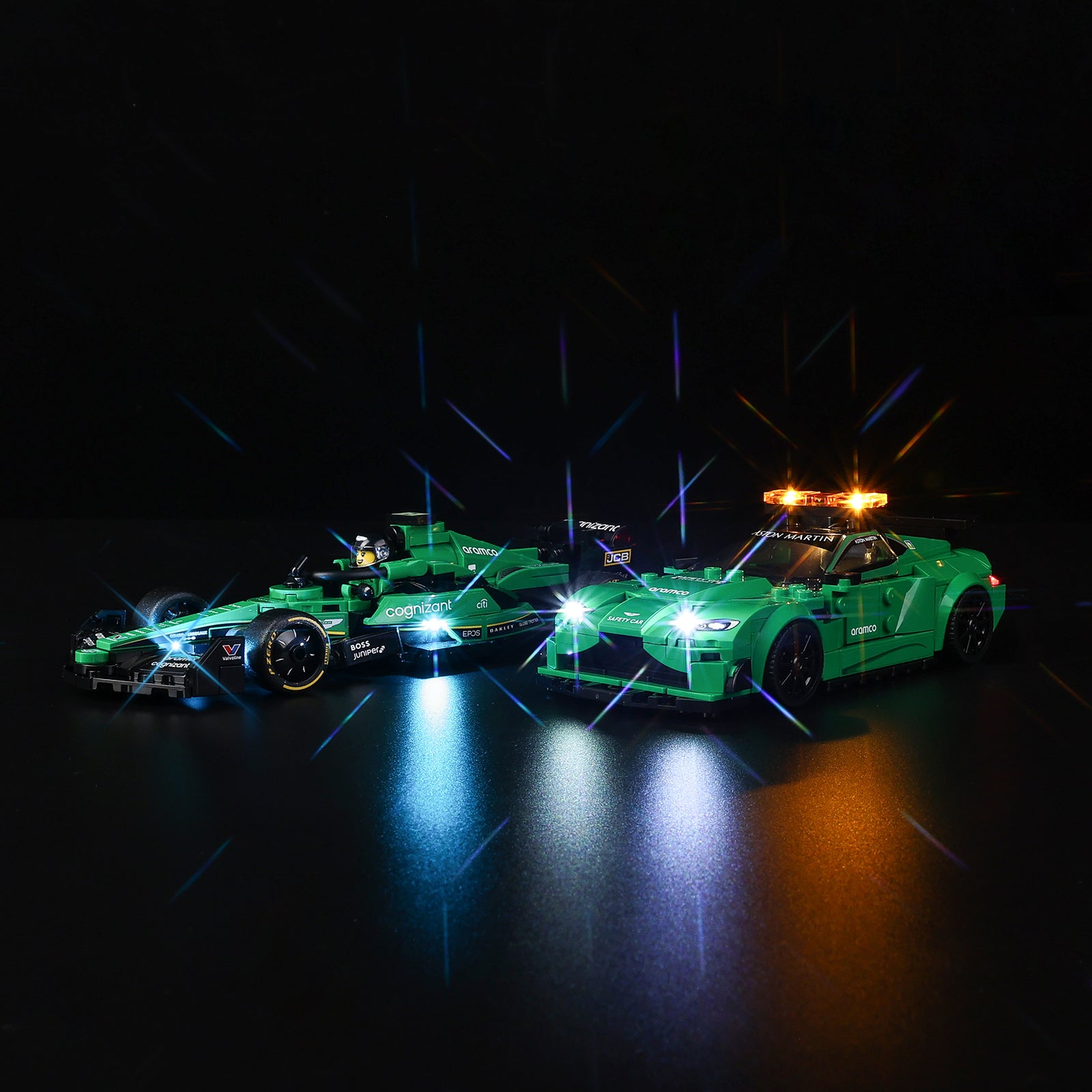 Aston Martin Safety Car and AMR23 76925 - alternate angle, lights on