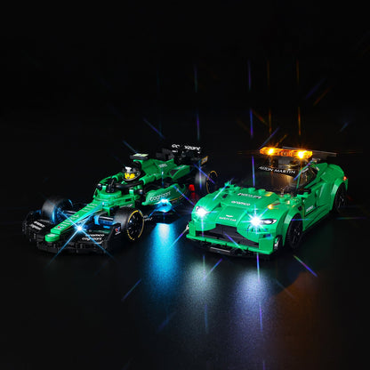 Light Kit For LEGO Aston Martin Safety Car and AMR23 76925 - 76925-Aston-Martin-Safety-Car-and-AMR23-Aston-Martin-Safety-Car-and-AMR23-Aston-Martin-Safety-Car-and-AMR23-Aston-Martin-Safety-Car-and-AMR23-Aston-Martin-Safety-Car-and-AMR23-Aston-Martin-Safety-Car-and-AMR23-1-on (lights on)