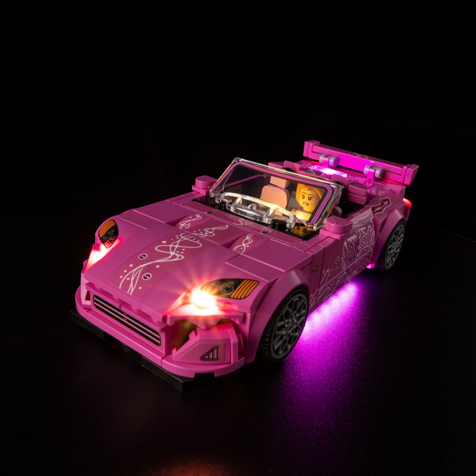 Top view of the 2 Fast 2 Furious Honda S2000 with lights set
