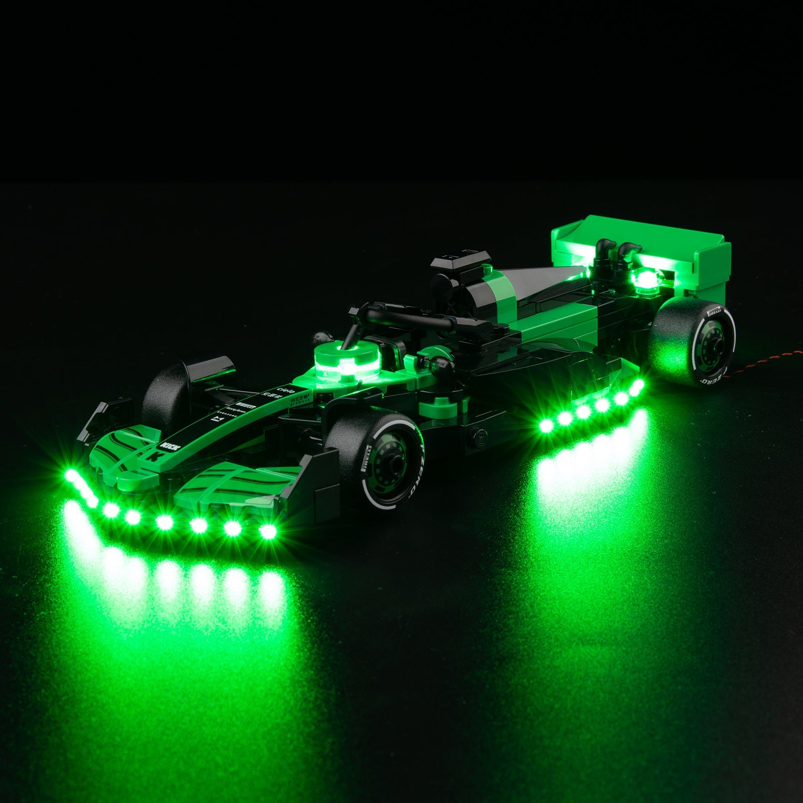 Light Kit For LEGO KICK Sauber F1 Team C44 77247 - 77247-Aston-Martin-AMR24-F1-Car-Aston-Martin-AMR24-F1-Car-Aston-Martin-AMR24-F1-Car-Aston-Martin-AMR24-F1-Car-Aston-Martin-AMR24-F1-Car-Aston-Martin-AMR24-F1-Car-Aston-Martin-AMR24-F1-Car-1-on (lights on)