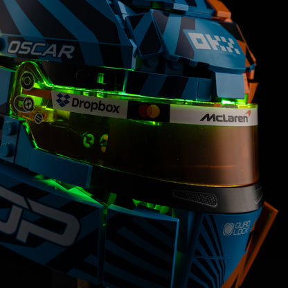 Light Kit For LEGO Oscar Piastri Helmet 43017 - 8-details-on-green