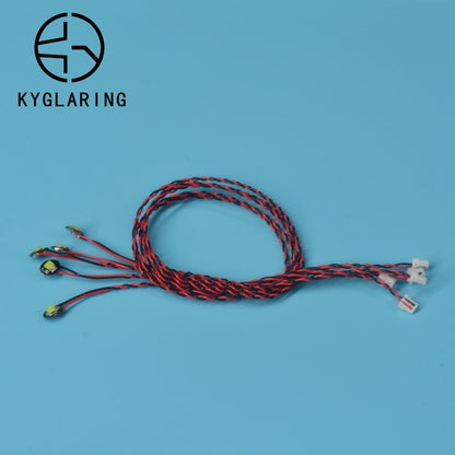0.8mm 2pin Plug bk&rd Cables Bit Lights (Pack of 12)