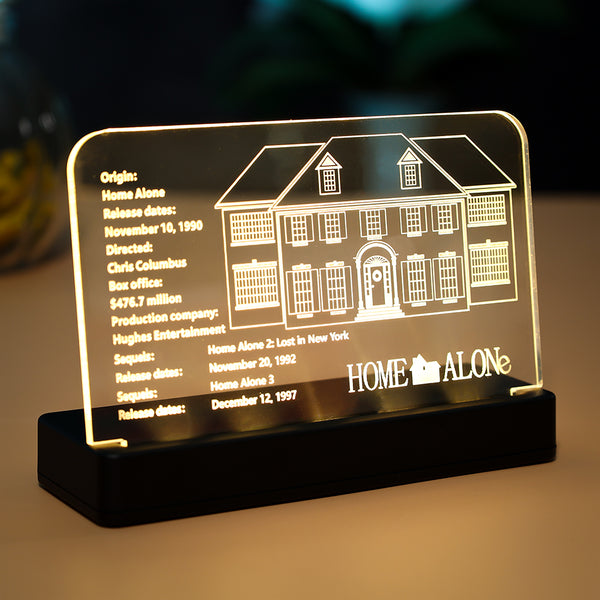 LED Light Acrylic Nameplate for LEGO Ideas Home Alone #21330