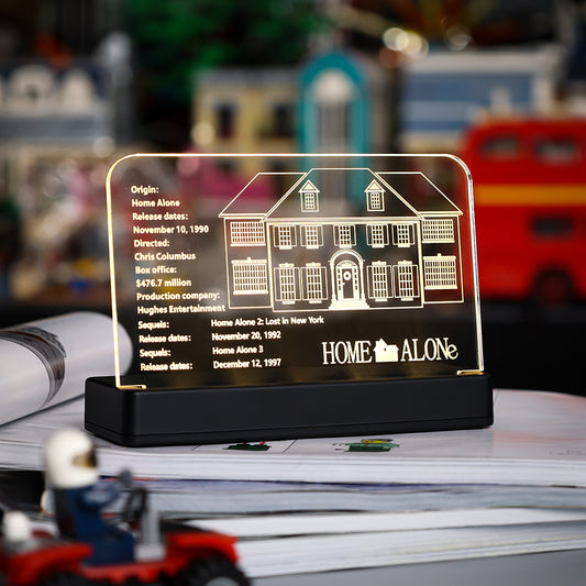 LED Light Acrylic Nameplate for LEGO Ideas Home Alone #21330