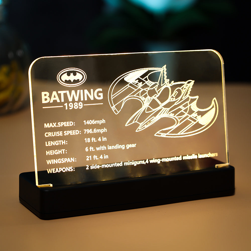 LED Light Acrylic Nameplate for 1989 Batwing #76161