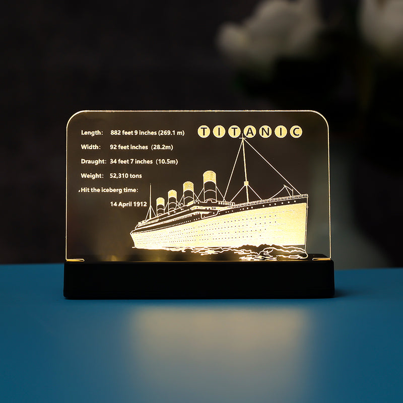 LED Light Acrylic Nameplate for LEGO® Titanic