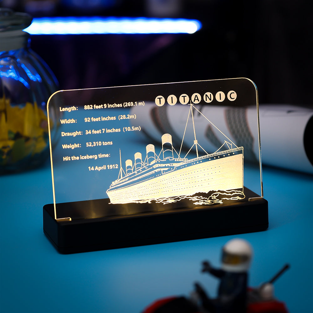 LED Light Acrylic Nameplate for LEGO® Titanic #10294