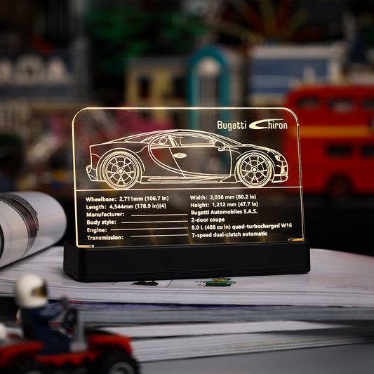 LED Light Acrylic Nameplate for Bugatti Chiron #42083