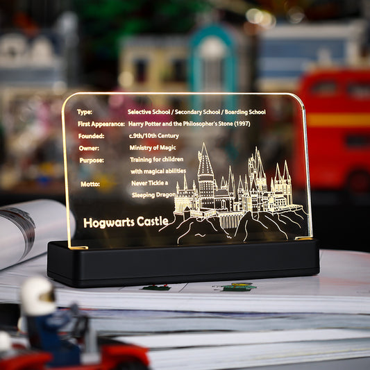 LED Light Acrylic Nameplate for Hogwarts Castle #71043