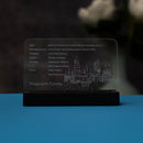 LED Light Acrylic Nameplate for Hogwarts Castle