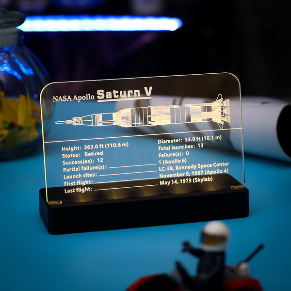 LED Light Acrylic Nameplate for NASA Apollo Saturn V #21309