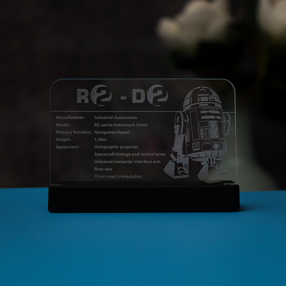 LED Light Acrylic Nameplate for R2-D2 #75308