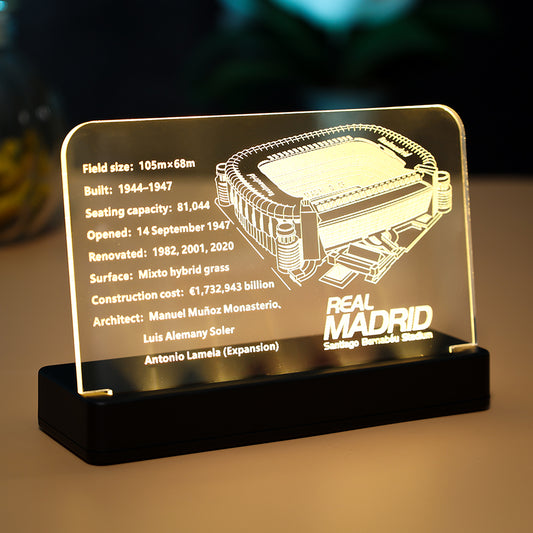 LED Light Acrylic Nameplate for Real Madrid – Santiago Bernabéu Stadium #10299