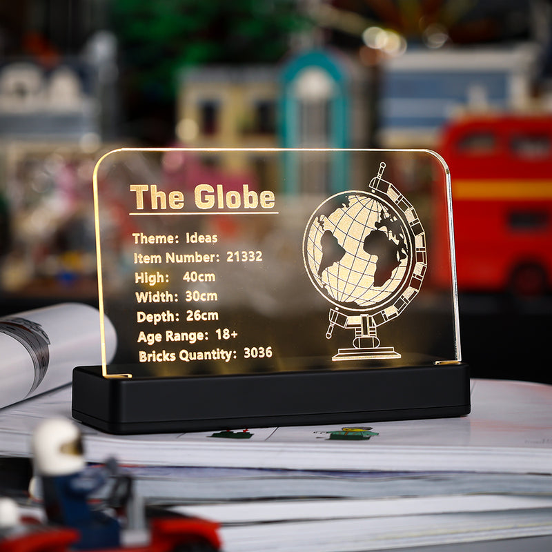 LED Acrylic Nameplate Nameplate for The Globe